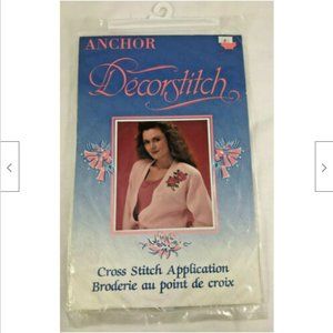 Vtg Rose Cross Stitch Application Kit Decorstitch by Anchor Embroidery Applique